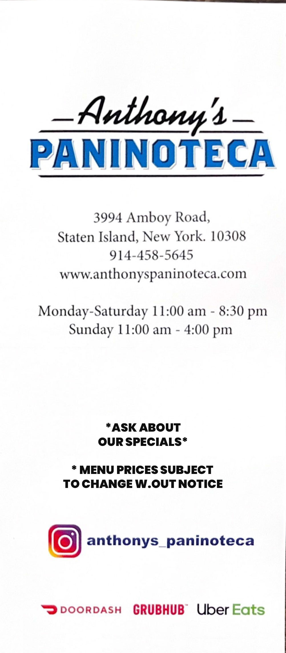 Anthony's Paninoteca food photos